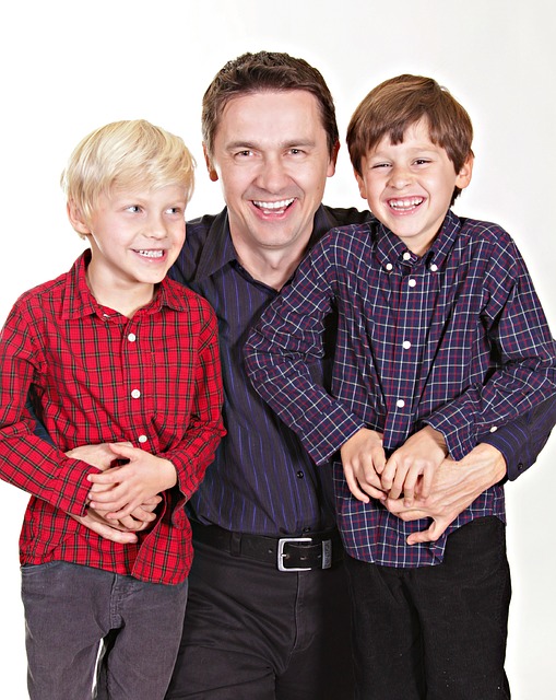 father and children